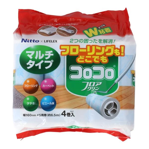 【特長】●床に貼りつく・・・固形ゴミが取れない・・・２つの困ったを解消！●強弱の「ダブル粘着加工」でフローリングではスイスイ！カーペットではグイグイ！ゴミを取ります。●フローリング・カーペット・タタミ・ビニール床の髪の毛・ペットの毛・食べこ...