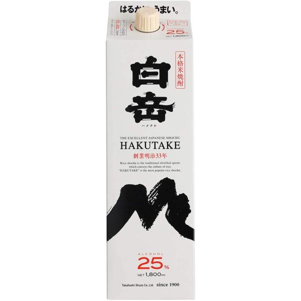 他サイト： 高橋酒造 白岳 米 パック 焼酎 25度 熊本県 1800mlの商品画像