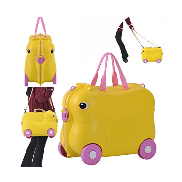 子供用スーツケース 乗れる キッズキャリーケース トランク 安心素材 子供の遊び心に満足 旅行・遠足・帰省に