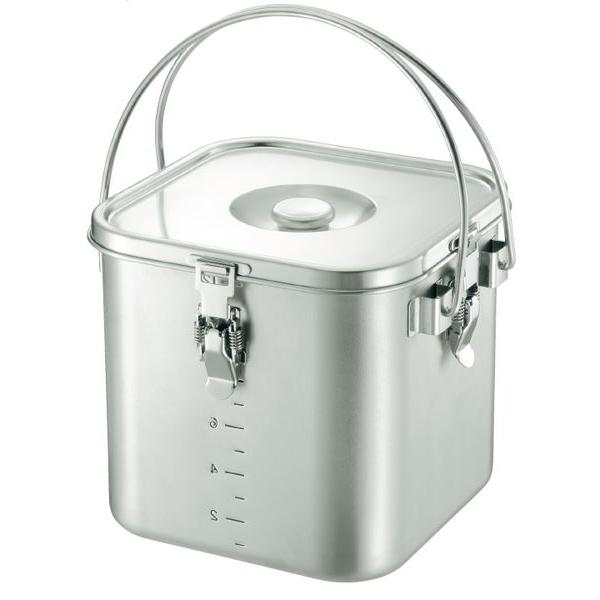 19-0 ステンレス IH対応 スタッキング 角型給食缶 20cm 57420