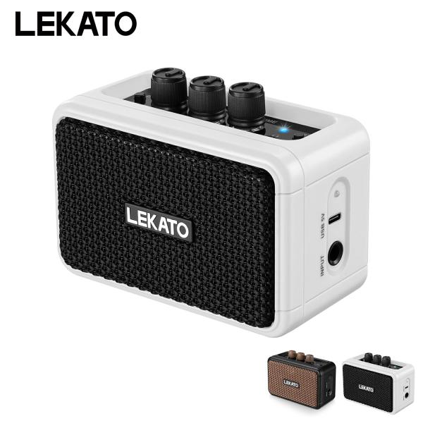 他サイト： Lekato ミニ ギターアンプ 5W 小型 ギター ポータブル エレキギター ベース アンプ 充電式 ワイヤレス Bluetooth 練習用 ライブ 無線 Type-Cの商品画像