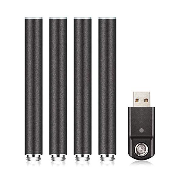 ARASHI プルームテック互換 バッテリー 大容量 350mAh 4本セット ライトUSB充電器付き フル充電で400口吸引/本 P350［M1型］