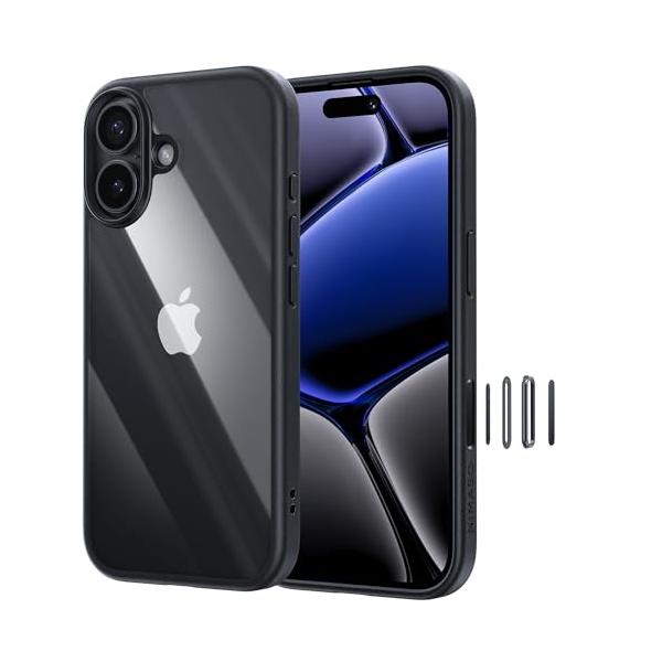 NIMASO iPhone 17 用 ケースクリア 黄変防止 耐衝撃 米軍MIL規格 SGS認証 PC背面 カメラコントロールカバー付き いPhone