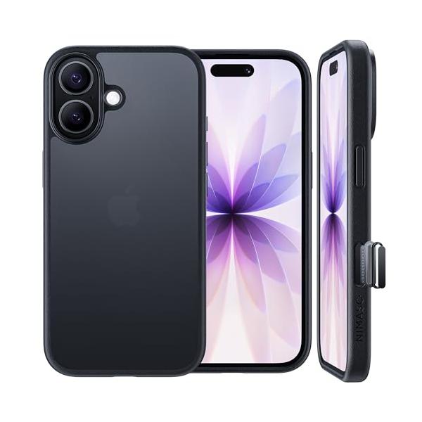 ◆商品名：NIMASO iPhone 17用 ケース 滑り止め マット仕上げ 半透明 全面保護 iPhone 17 対応 カバー 耐衝撃 カメラコントロールカバー 米軍MIL規格取得 ワイヤレス充電 ストラップホール付き アイフォン17対応...