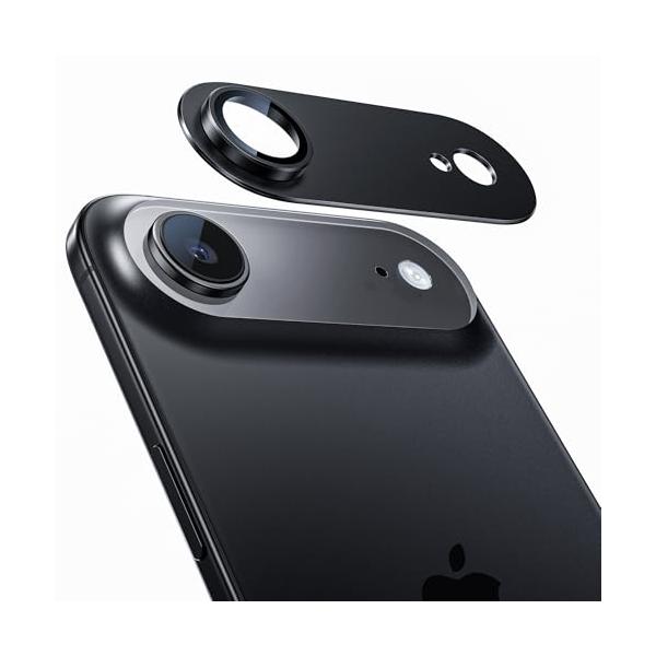 NIMASO カメラフィルム iPhone Air 対応 カメラ保護 アルミ合金フレーム+9H強化ガラス 全面保護 耐衝撃 超薄設計 黒縁あり いPh