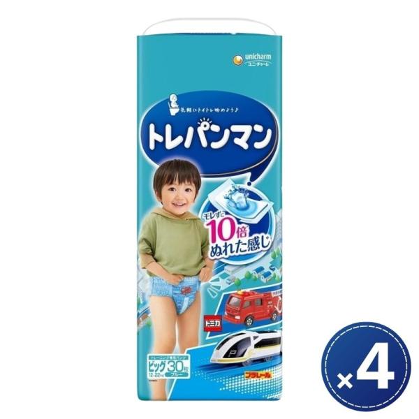 ユニ・チャーム トレパンマン ブルービッグ30枚×4個