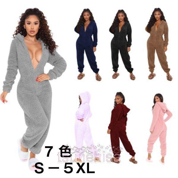 つなぎパジャマルームウェアパジャマつなぎあたたかいレディース女性長袖カラフルかわいいおしゃれふわふわ部屋着大人可愛い着ぐるみ P 光 通販 Yahoo ショッピング