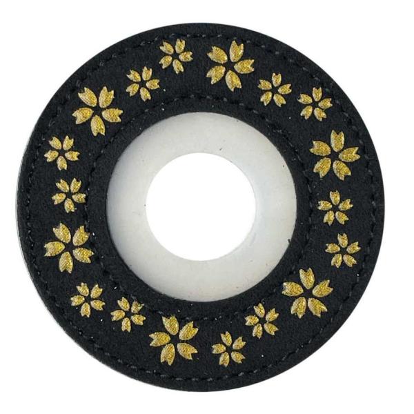 とても綺麗な印伝風紋様が入ったツバ止めゴムです。