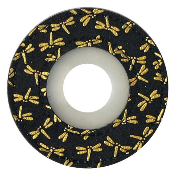 とても綺麗な印伝風紋様が入ったツバ止めゴムです。