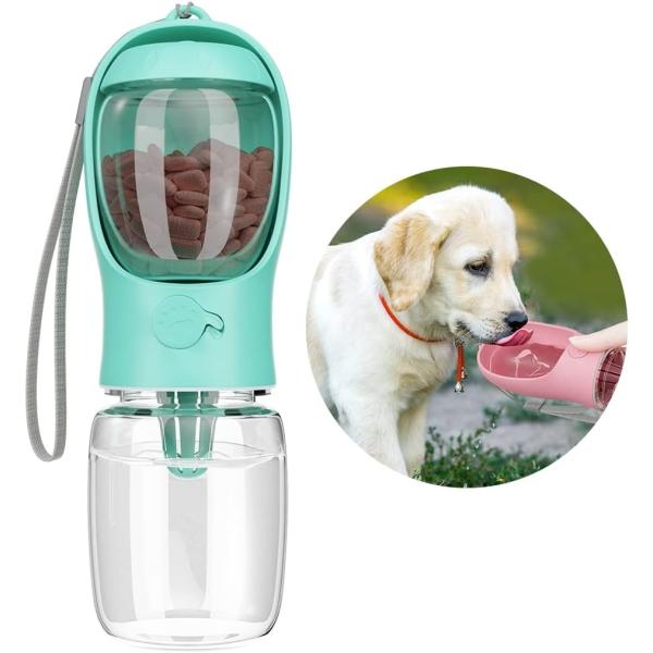 犬 水飲み器 ペット 水飲み 犬 散歩 おやつ 給水器 水槽付き 犬用品 犬用水入れ ウォーターボトル 350ml 大容量 水漏れ防止 高温耐性 携帯用飲み器 犬猫など