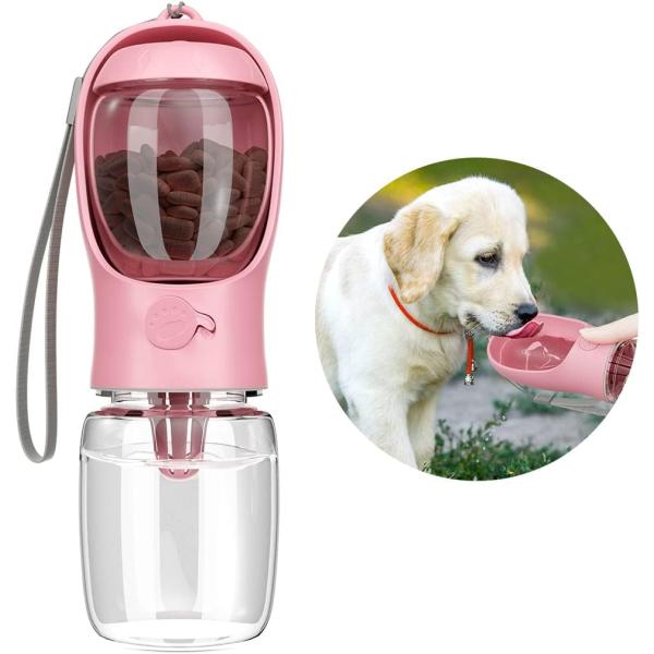 犬 水飲み器 ペット 水飲み 犬 散歩 おやつ 給水器 水槽付き 犬用品 犬用水入れ ウォーターボトル 350ml 大容量 水漏れ防止 高温耐性 携帯用飲み器 犬猫など