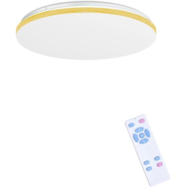 【5年保証】LEDシーリングライト 6畳 薄型 木調目 無段階連続調光 昼光色 24W 2800LM 豆球常夜灯モード メモリ機能 スリープタイマー 省エネ 天井照明器具