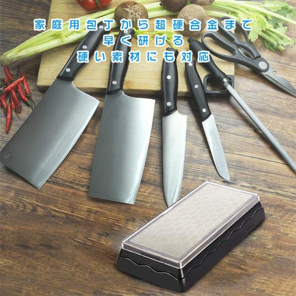 ダイヤモンド 砥石 包丁 研ぎ 両面タイプ 600 10 研磨 荒研ぎ 中仕上げ 台付き 高
