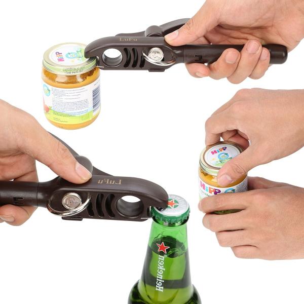 缶切り ワインオープナー 栓抜き オープナー エッジが整ってつるつるして 4in1 Lufu安全