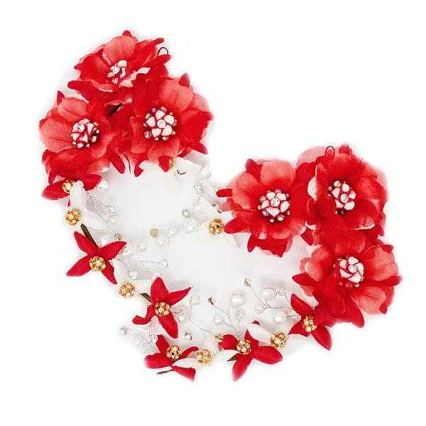 ヘッドドレス 髪飾り 花かんむり 花嫁 ウエディング ヘッドドレス Fhds039rd Pindo Com Py