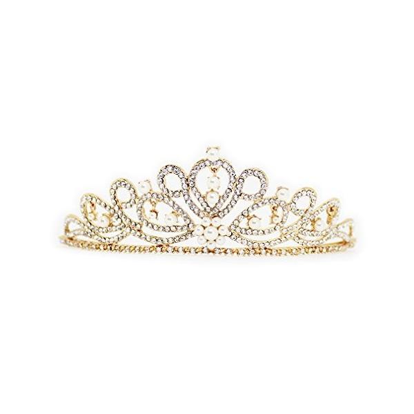 ザファンタジー Thefantasy ティアラ 結婚式 ウエディング 披露宴 ブライダル Tiara 花嫁 髪飾り Ft8035plgd F Pindo