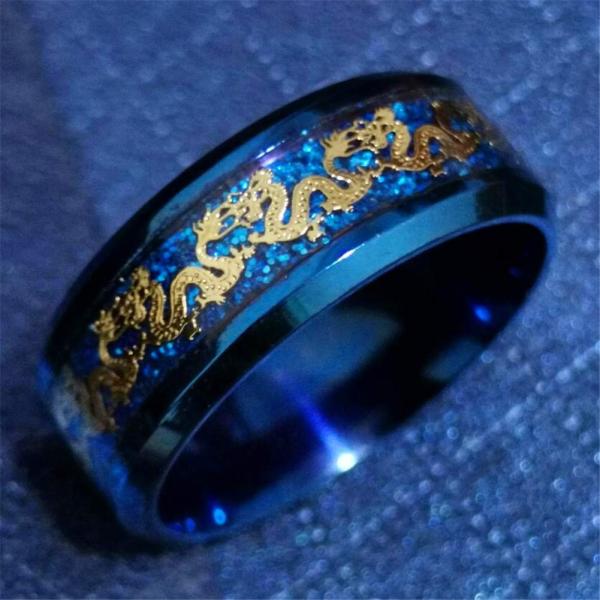 Y Ying サージカル ステンレス メンズ リング 指輪 結婚 指輪 かっこいい 男性用指輪 青い底 ドラゴンの柄 Ring ひかりの庭 通販 Yahoo ショッピング