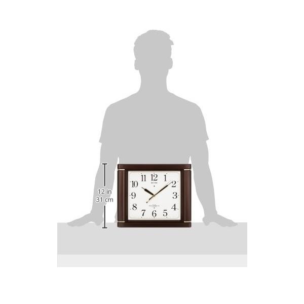 リズム時計 掛け時計 電波 アナログ ネムリーナm494r 毎正時 時報 付 茶 Rhythm 4mn494rh06 Pindo