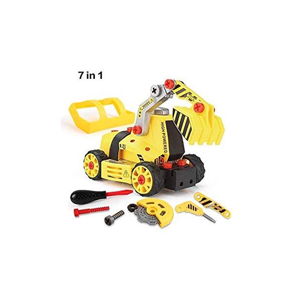 組み立て 車セット おもちゃ Beebeerun 知育玩具 マシーンメーカー 作業車 人気 おすすめ ねじ止めおもちゃ トラ カラフル 変形 7in1 模型