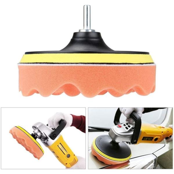 ポリッシャー スポンジ バフ 電動ドリル用 8点セット 洗車 ワックスがけ 研磨 塗装 125mm 150mm