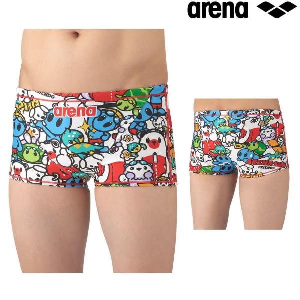 アリーナ ARENA 競泳水着 練習用水着 メンズ トレーニングスパッツ ショートレッグ タフスーツ アリーナ君 タフスキンT2E 競泳練習水着 2025年秋冬モデル AS5FWM41M