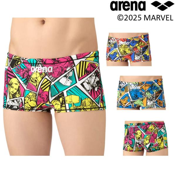 アリーナ ARENA 競泳水着 練習用水着 メンズ トレーニングスパッツ ショートレッグ MARVEL マーベル タフスーツ タフスキンEP 競泳練習水着 2025年秋冬モデル AS5FWM51M