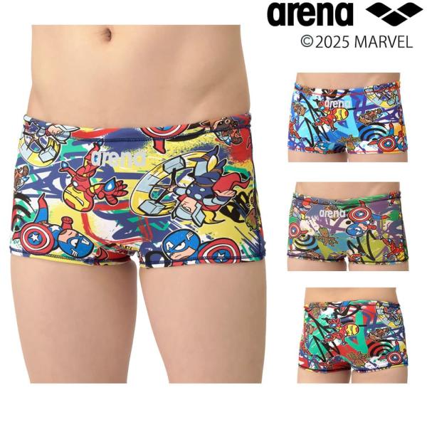 アリーナ ARENA 競泳水着 練習用水着 メンズ トレーニングスパッツ ショートレッグ MARVEL マーベル タフスーツ タフスキンEP 競泳練習水着 2025年春夏モデル AS5SWM51M