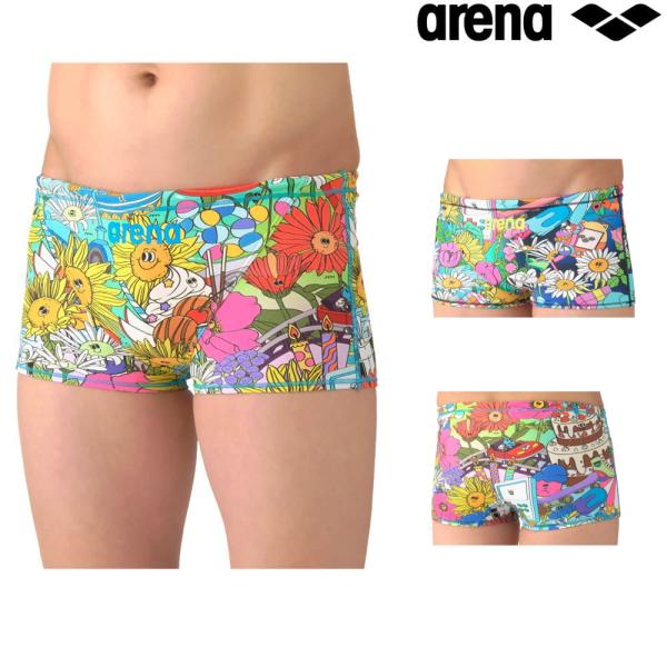 アリーナ ARENA 競泳水着 練習用水着 メンズ タフスーツ タフスキンEP FUN GRAPHICS トレーニングスパッツ ショートレッグ 競泳練習水着 2026年春夏 AS6SWMP2M