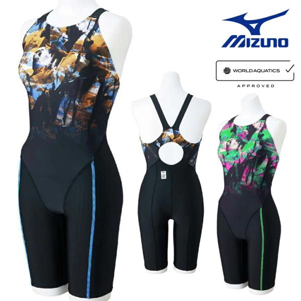 ミズノ MIZUNO 競泳水着 レディース WA承認モデル STREAM ACE ハーフスーツ マスターズバック オールインワン ストリームフィットA 2025年春夏モデル N2MGC242 fina マーク あり