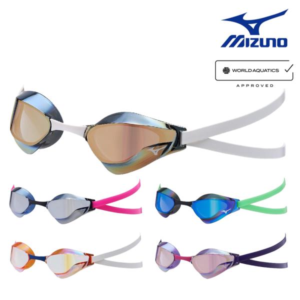 ミズノ MIZUNO 水泳 レーシングゴーグル ミラーレンズ 限定カラー ノンクッションタイプ WA承認モデル くもり止め 競泳 2026年秋冬モデル N3JED691 fina承認
