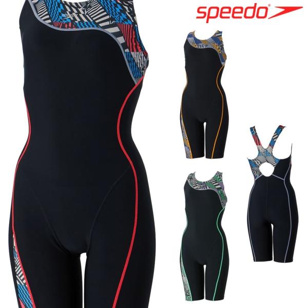 スピード SPEEDO フィットネス水着 レディース アシンメトリールースンニースキン(縫込みパッド付き) オールインワン Ultra Stretch ECO 2024年春夏モデル SFW12403