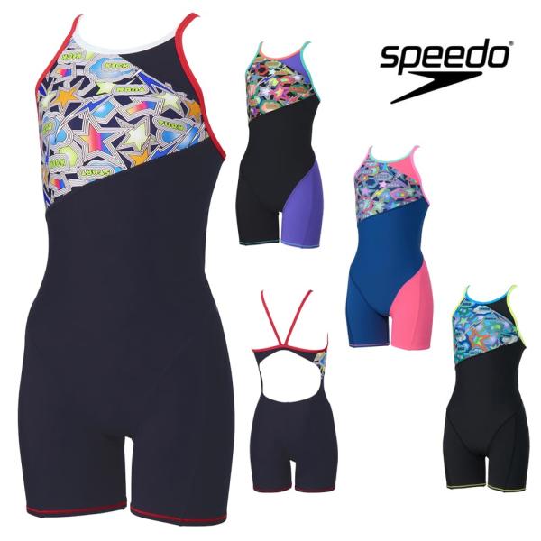 スピード SPEEDO 競泳水着 練習用水着 レディース スパークリングブーンターンズショートニースキン オールインワン ENDURANCE ECO 競泳練習水着 2025年秋冬モデル STW12558