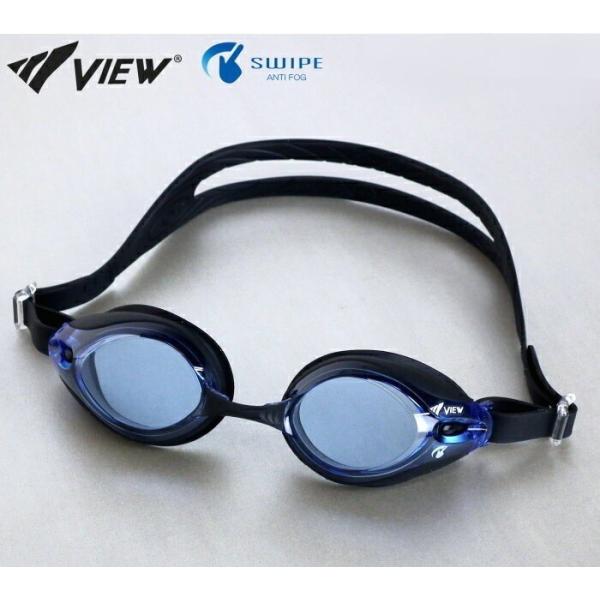 他サイト： スイミングゴーグル ビュー VIEW DOUBLE FIT ダブルフィット 水泳 クリアゴーグル クッション付き V540SA-BLBK スワイプアンチフォグ swipeの商品画像