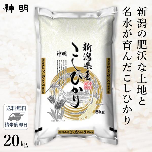 ○【最短当日出荷 送料無料】令和5年産 新潟県産 コシヒカリ 20kg(5kg×4袋) 家計応援米 精米仕立て