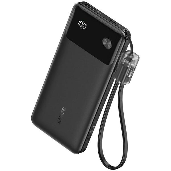 【18ヶ月保証 毎日発送】 正規品 アンカー モバイルバッテリー 10000mAh Anker 急速充電 大容量 コード付き 小型 薄型 A1388 Power Bank 22.5W 送料無料