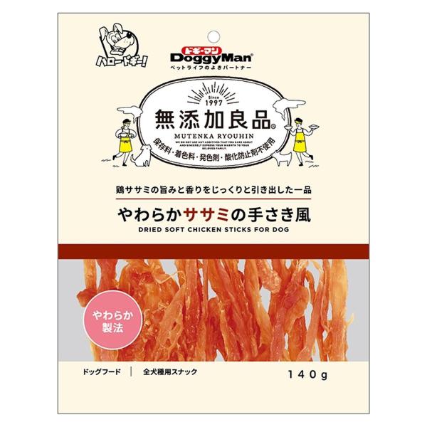 他サイト： ドギーマンハヤシ 無添加良品 やわらかササミの手さき風140g×36袋の商品画像