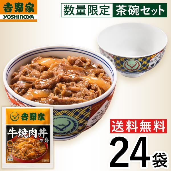 冷凍】 数量限定セット 吉野家 牛焼肉丼 120g×24袋＋特製茶碗 リモート
