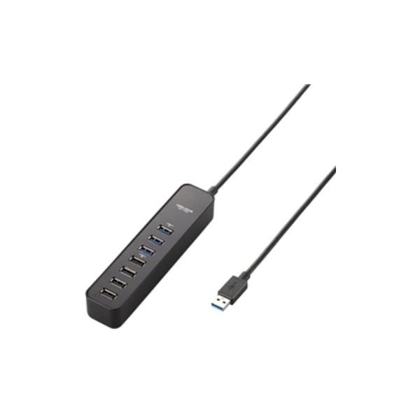 他サイト： エレコム USB3.0ハブ/マグネット付/セルフパワー/7ポート/ブラック U3H-T706SBKの商品画像