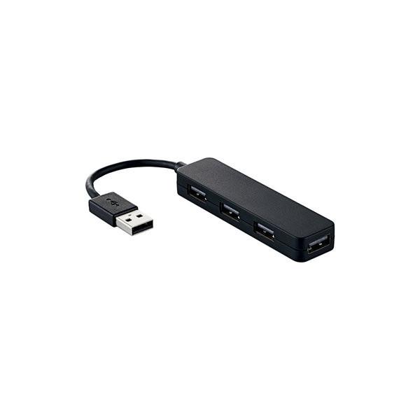 他サイト： エレコム USB2.0ハブ/カラフル/バスパワー/4ポート/ブラック U2H-SN4NBBKの商品画像