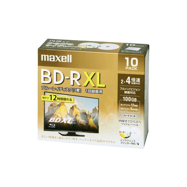 maxell 録画用BD-R XL(2-4X) 720分/3層100GB 10枚 BRV100WPE.10S