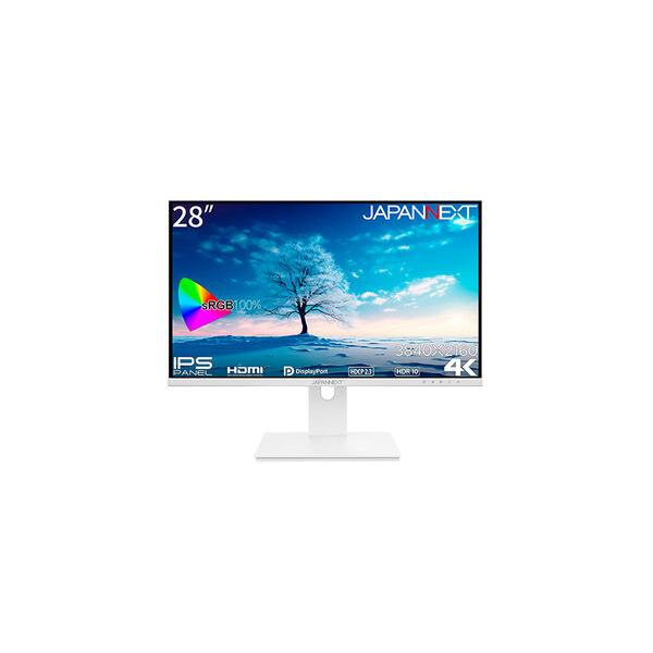 JAPANNEXT 液晶ディスプレイ 28型/3840×2160/ホワイト JN-IPS28UHDR-W