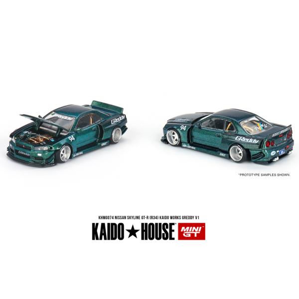 MINI GT 1/64 Nissan スカイライン GT-R R34 Kaido Works GReddy V1