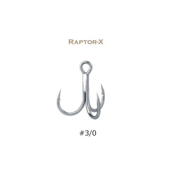 RAPTOR-XRAPTOR-XはRAPTOR-Zのテクノロジーと形状を受け継ぎ3Xのライトワイヤーを採用した細軸タイプです。ルアーのアクションに影響を及ぼすことなく使用可能。RAPTOR-Z特有のホールドカと強度を兼ね備えた次世代のトレブ...