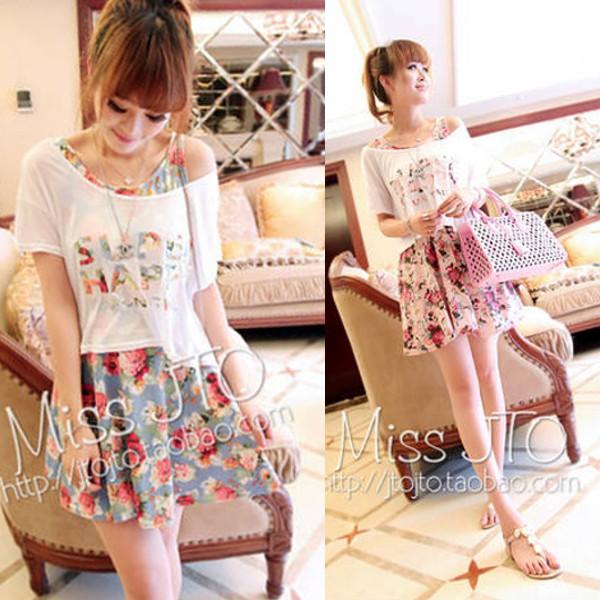 花柄 フラワー ワンピース 15 夏 ドルマン 半袖 ワンピース 膝上 ドルマンスリーブ Tシャツ ワンピ Buyee Buyee Japanese Proxy Service Buy From Japan Bot Online