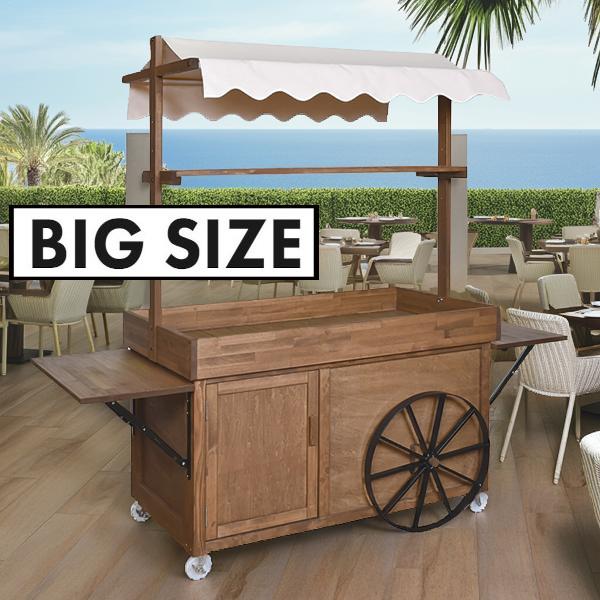 屋台 大型サイズ テント屋根付き 商品ショーケース 陳列 販売台 車輪