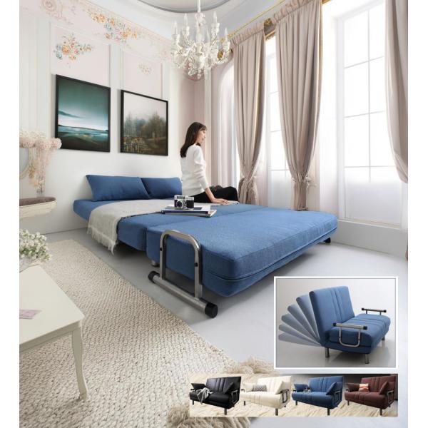 ワイド ソファベッド セミダブル 幅120cm リクライニング式