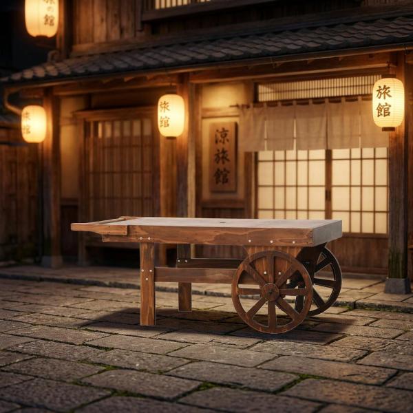 屋台 販売台 平台 ディスプレイショーケース マルシェ ワゴン 車輪付き
