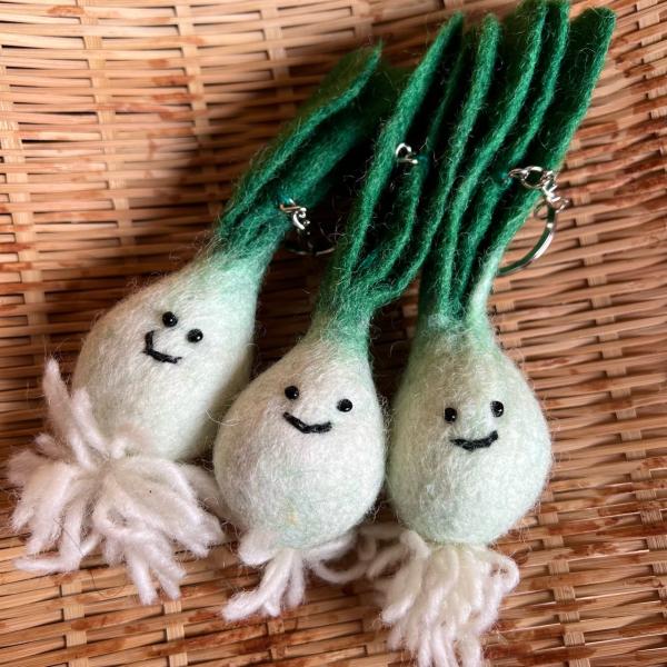 野菜　フェルト　キーホルダー　ネギ　ねぎ　ハンドメイド