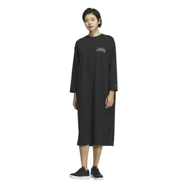 アディダス ワンピース レディース カレッジ ルーズフィット ピケ 長袖