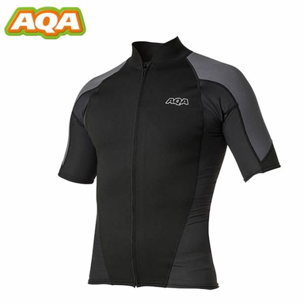 AQA ウエットスーツ タッパー メンズ UV ウエットトップジップショートメンズII KW-4613